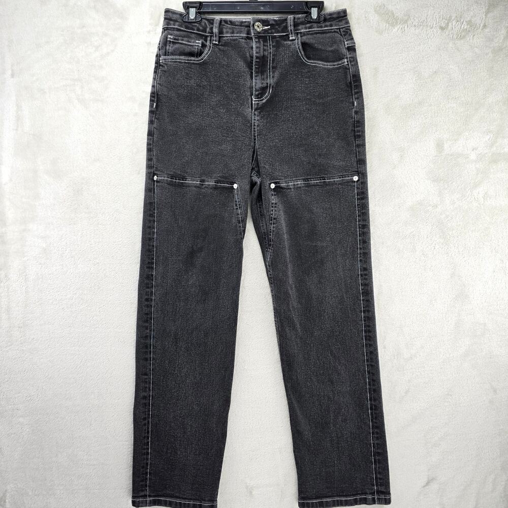 Hot Topic Double Knee Jeans Mens 30x30 Black Straight Carpenter Pants Grunge